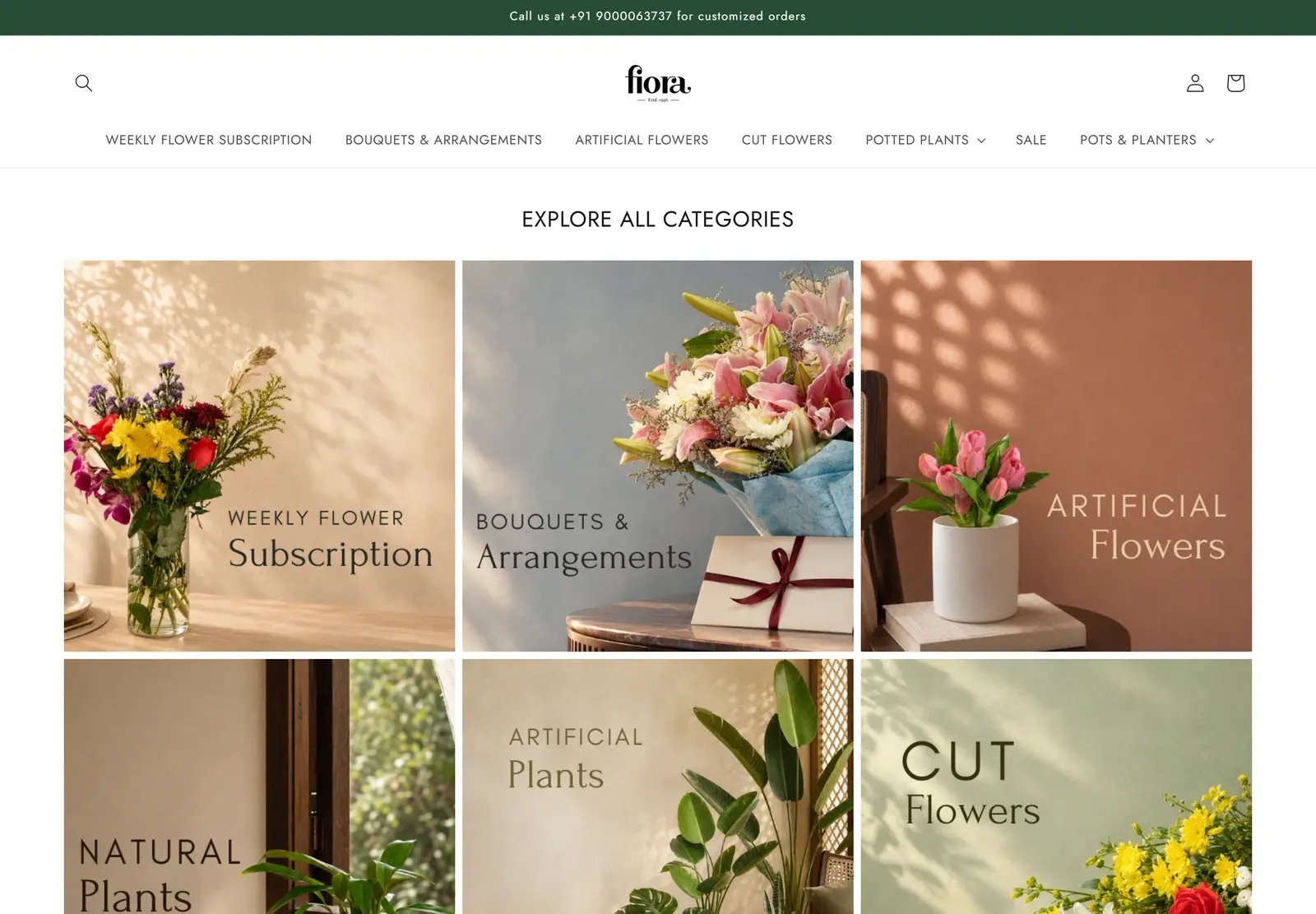 The Fiora homepage, built by Wire Edge Digital