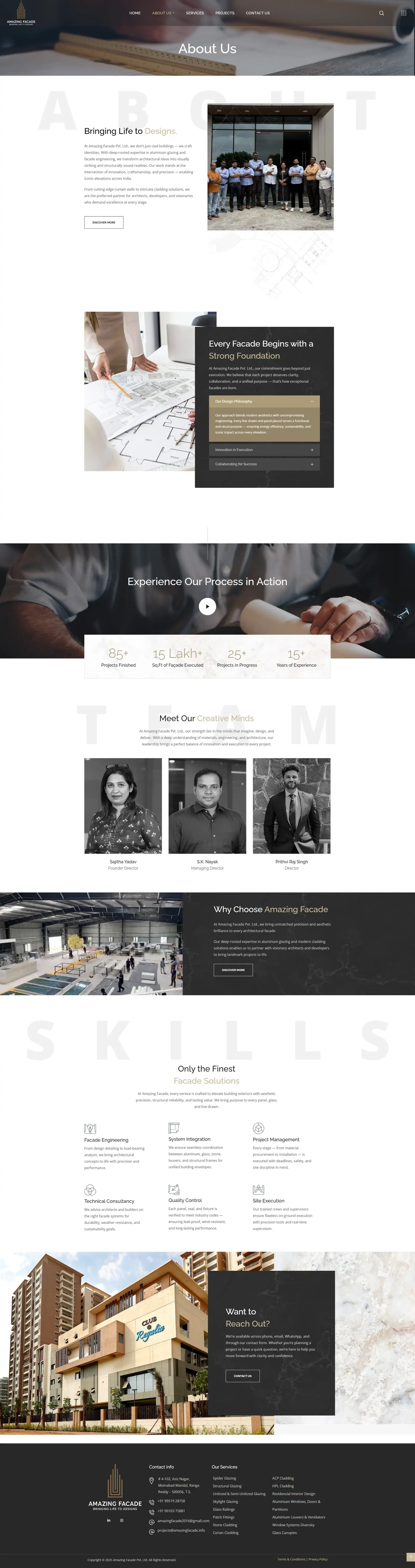 Another page of the Amazing Facade website