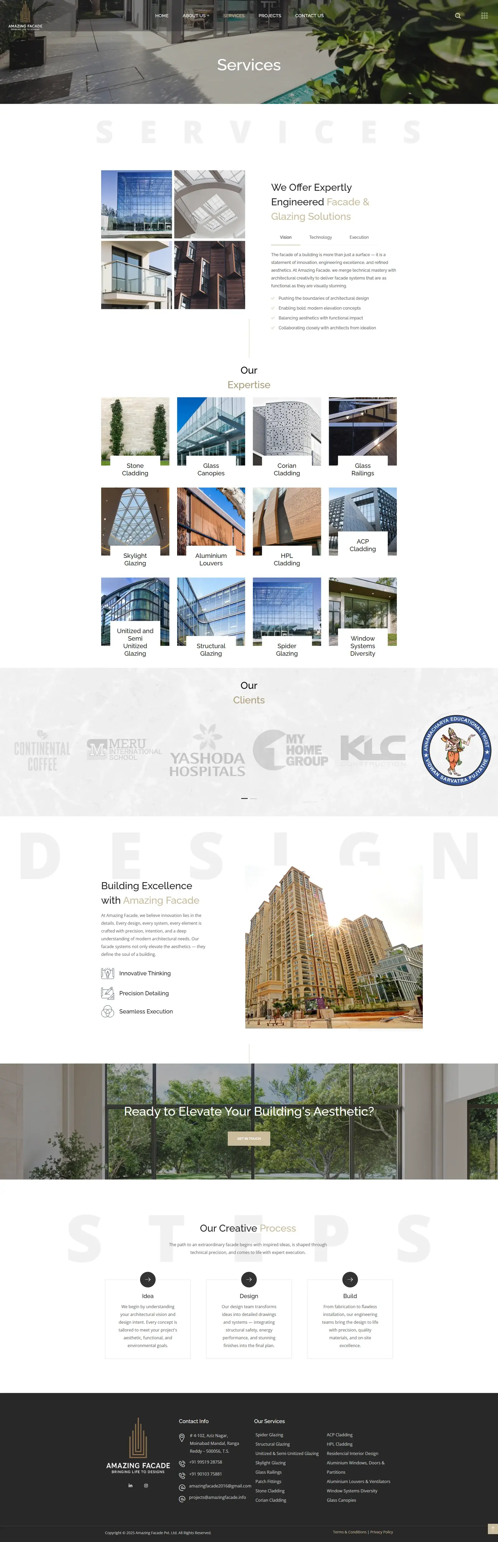 Another page of the Amazing Facade website